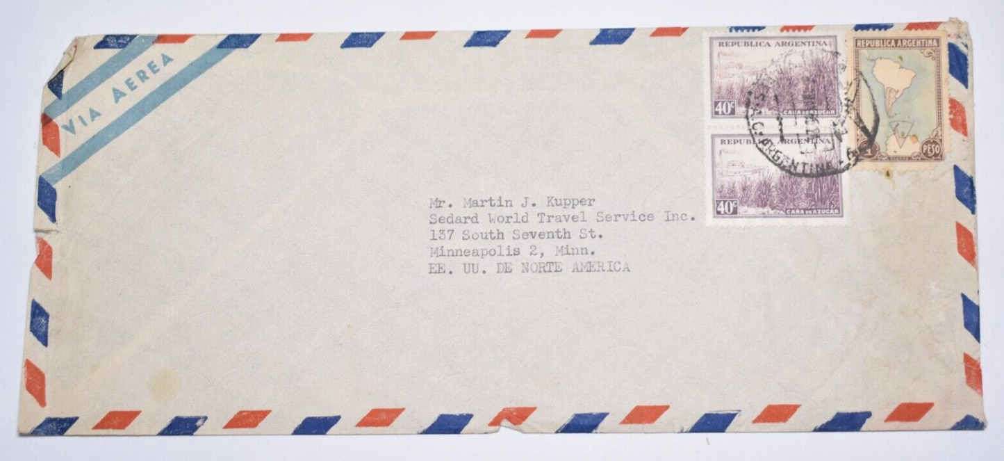 ARGENTINA AIRMAIL COVER TO MINNEAPOLIS MN