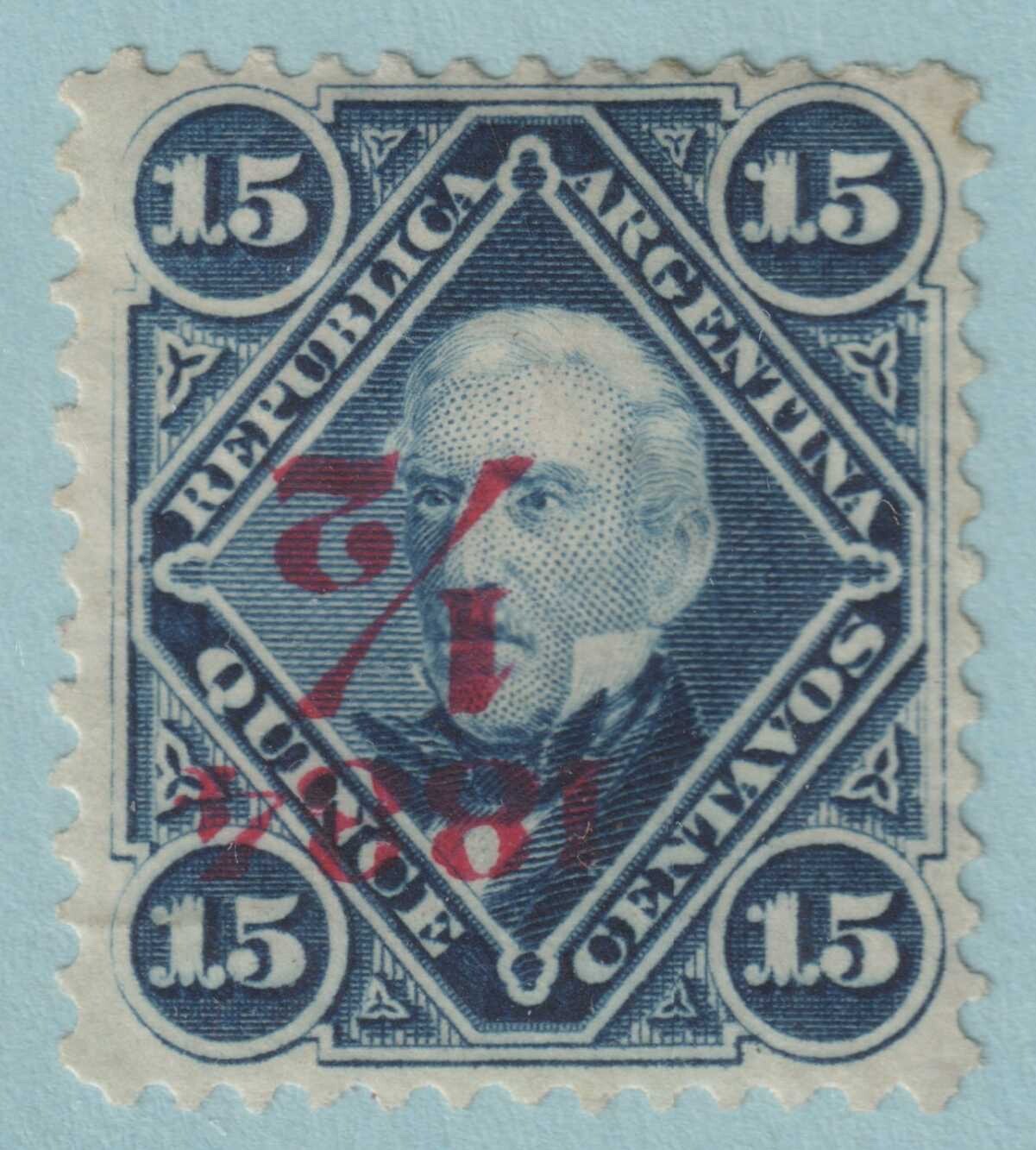 ARGENTINA 47b INVERTED OVERPRINT MINT HINGED OG* NO FAULTS VERY FINE! HTE