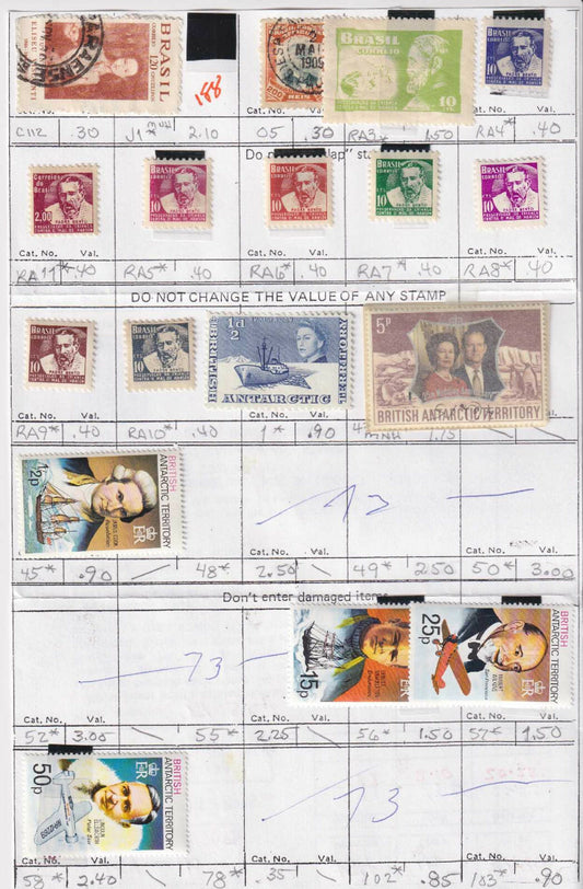 "B" COUNTRIES - INTERESTING MINT & USED GROUP REMOVED FROM SHEETS - S990