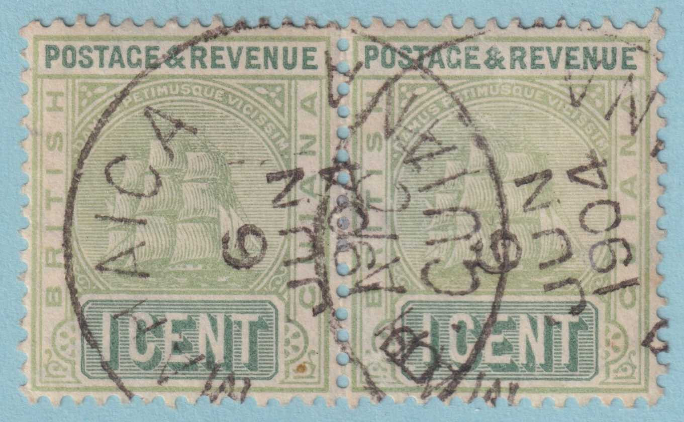 BRITISH GUIANA 131A USED PAIR - "MAHAICA" CANCEL - NO FAULTS VERY FINE! - YYC