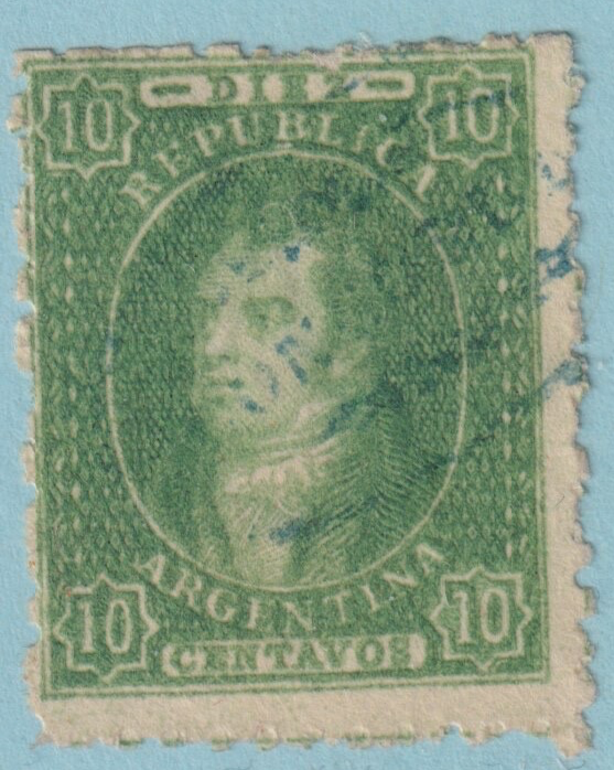 ARGENTINA 12 1864 RIVADAVIA USED NO FAULTS VERY FINE JDL