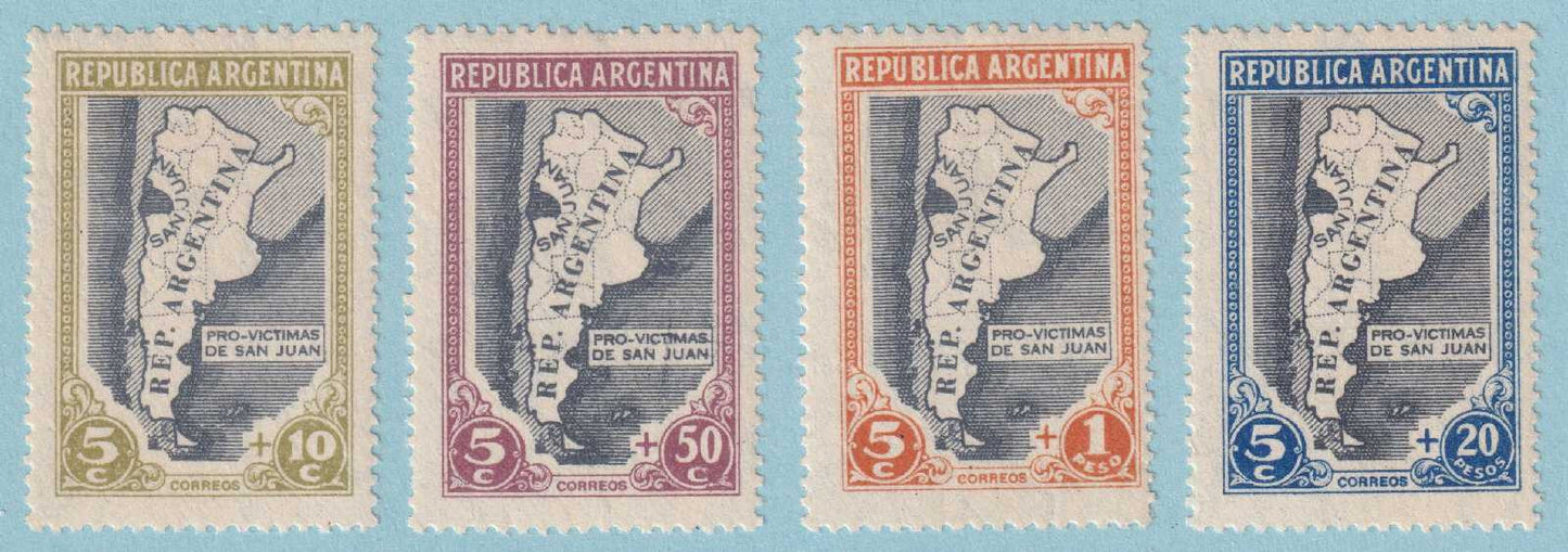 ARGENTINA B6 - B9 SEMI-POSTALS MINT HINGED OG * NO FAULTS VERY FINE! - R451