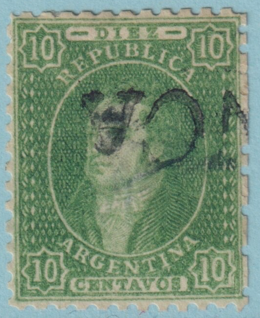 ARGENTINA 12 1864 RIVADAVIA USED NO FAULTS VERY FINE NXK
