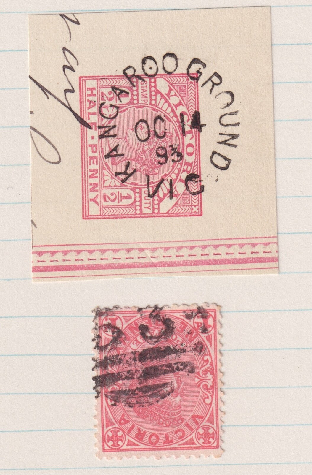 AUSTRALIA VICTORIA KANGAROO GROUND GROUP SON CANCELS! M029