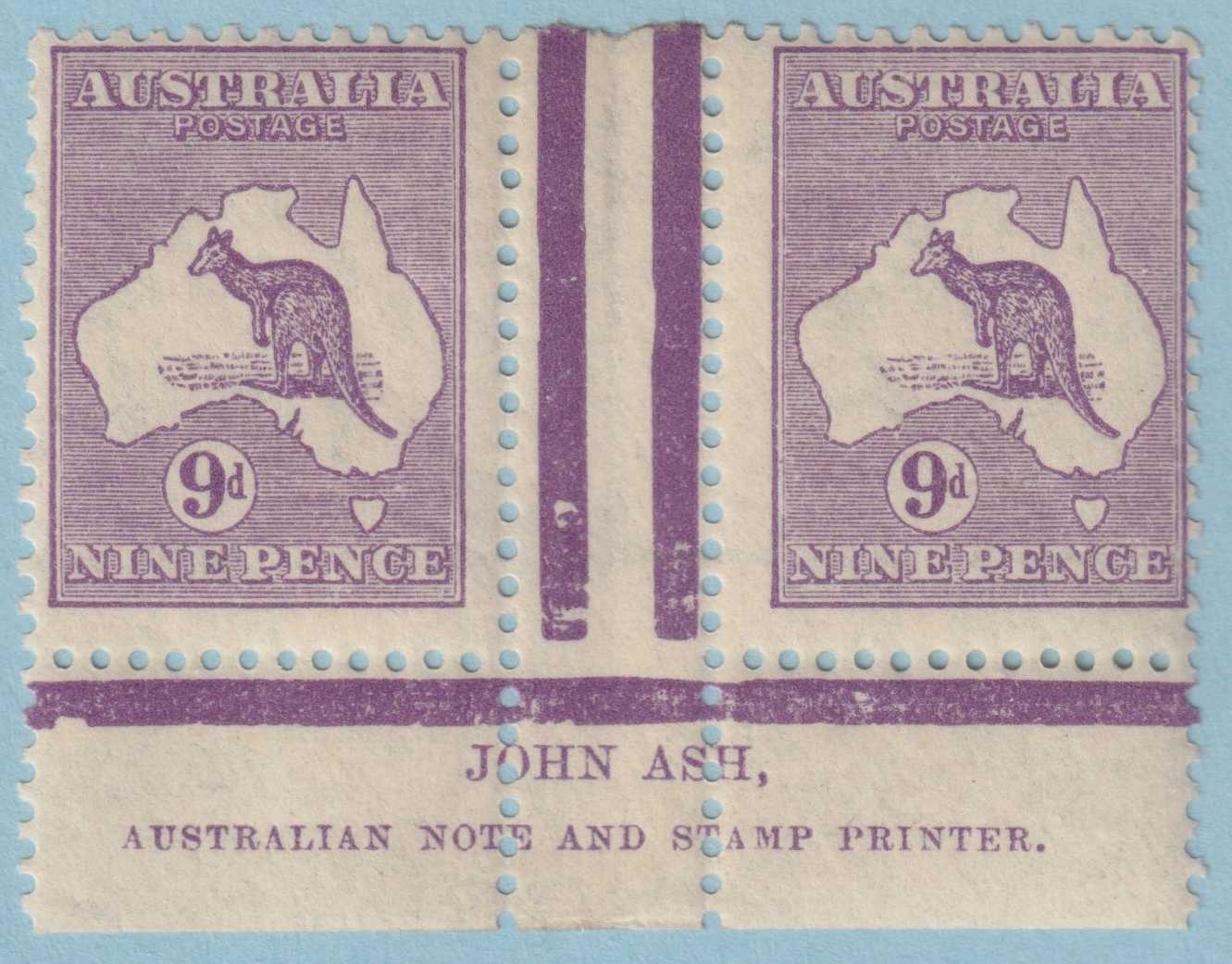 AUSTRALIA 50 MARGIN PAIR  MINT NEVER HINGED OG ** NO FAULTS VERY FINE! - S919