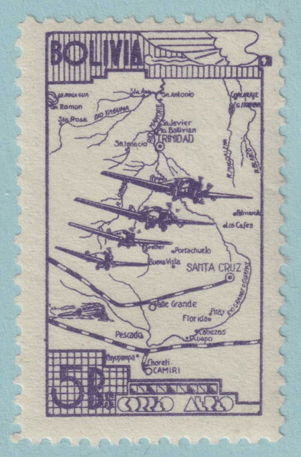 BOLIVIA C71 MINT NEVER HINGED OG** NO FAULTS VERY FINE! AIRMAIL CQE