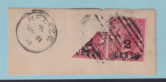 BRITISH HONDURAS 28a BISECT ON PIECE USED NO FAULTS VERY FINE!