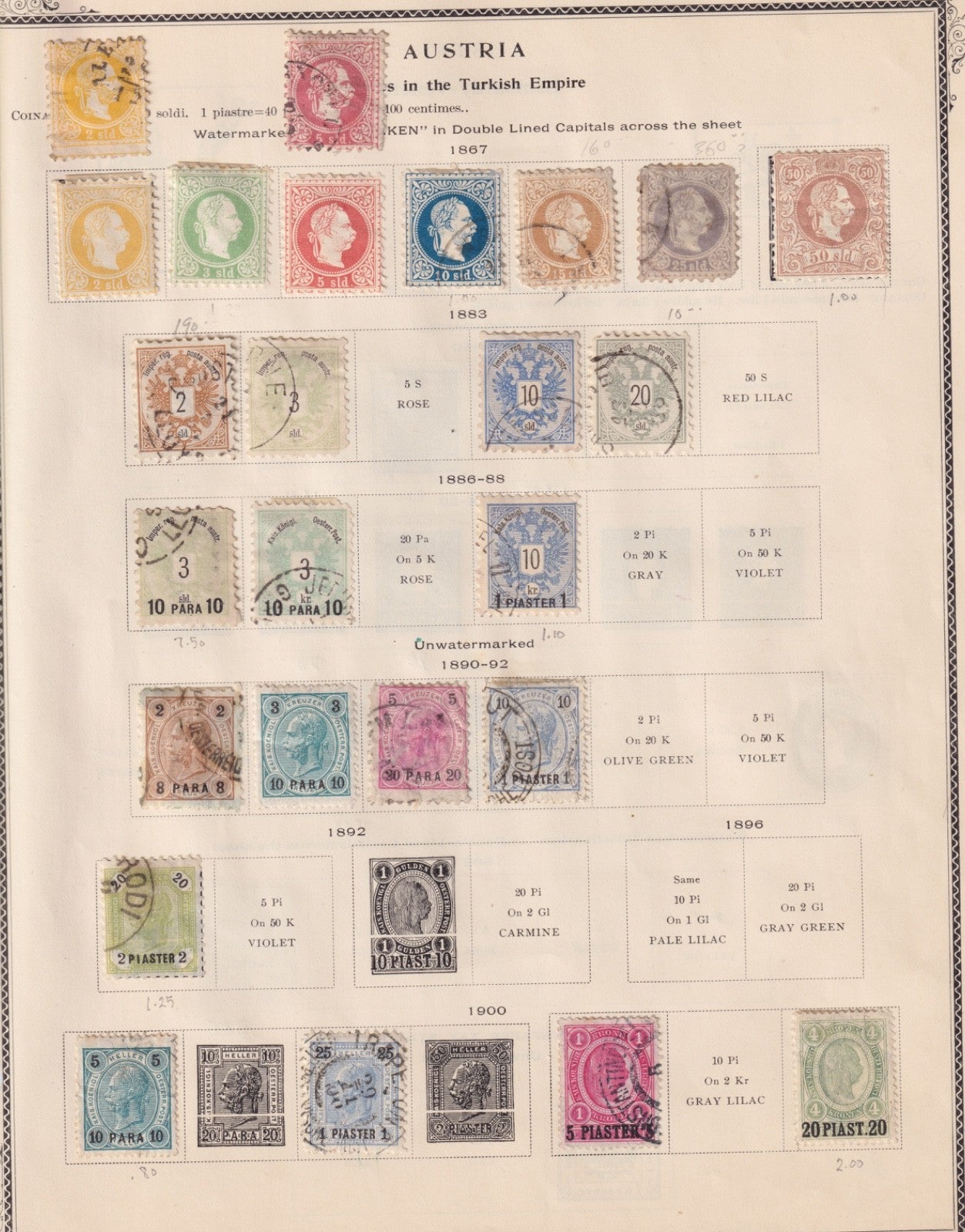 AUSTRIA OFFIES LOMBARDY TURKEY STRONG OLD COLLECTION ON SCOTT  ALBUM PAGES! FAE