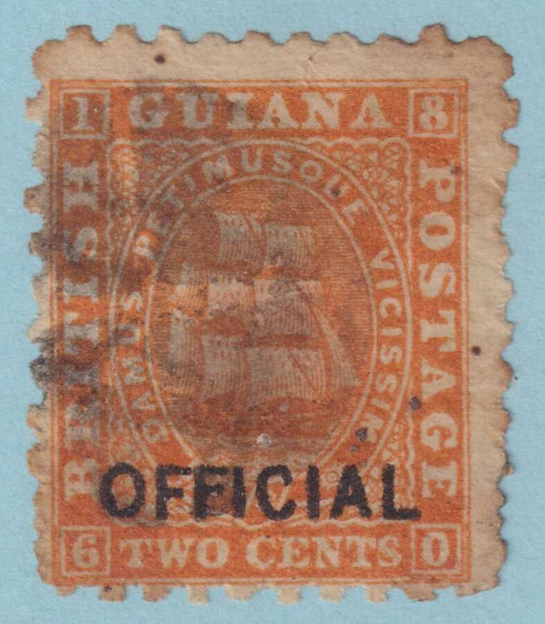 BRITISH GUIANA O2 OFFICIAL  USED - NO FAULTS VERY FINE! - PQR