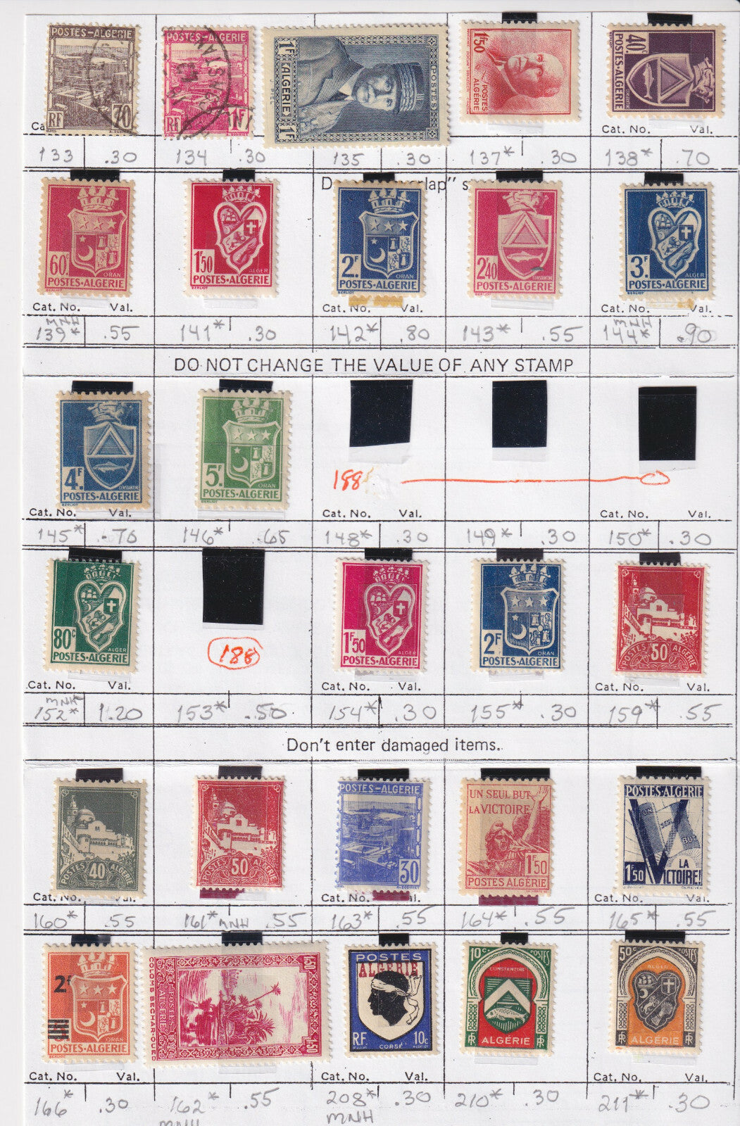 ALGERIA - INTERESTING MINT & USED GROUP REMOVED FROM SHEETS - S992