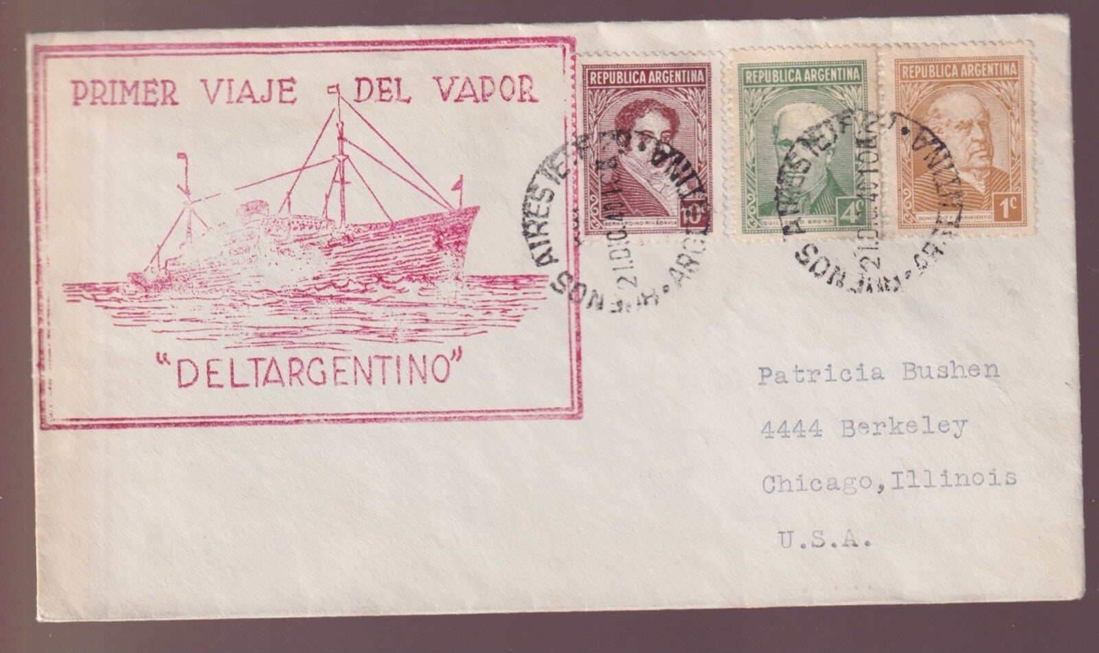 ARGENTINA DELTARGENTINO TO CHICAGO 1940 F18