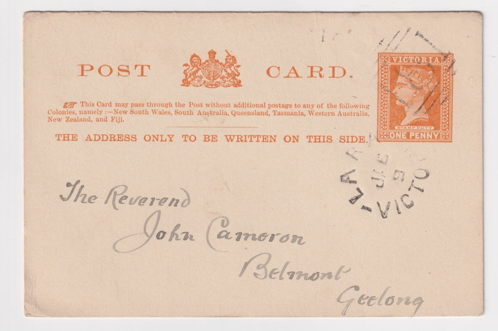 AUSTRALIA VICTORIA LARA TO GEELONG! 1899  B230