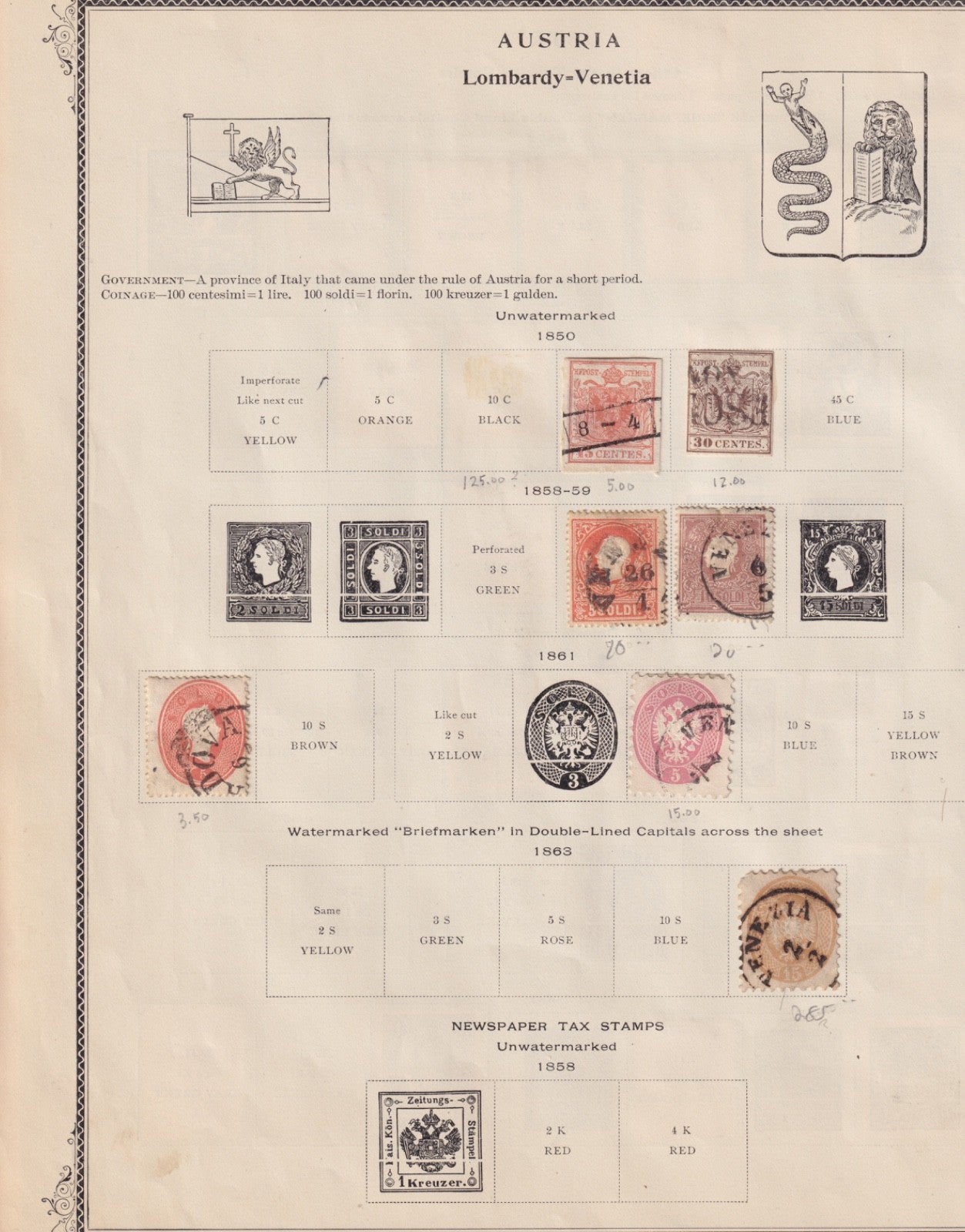 AUSTRIA OFFIES LOMBARDY TURKEY STRONG OLD COLLECTION ON SCOTT  ALBUM PAGES! FAE