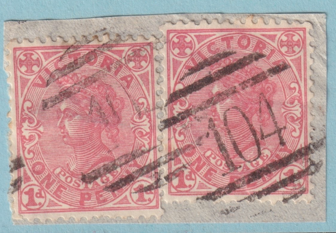 AUSTRALIA VICTORIA BUCKLAND 104 POSTMARK CANCEL RATED (S) BY FREEMAN