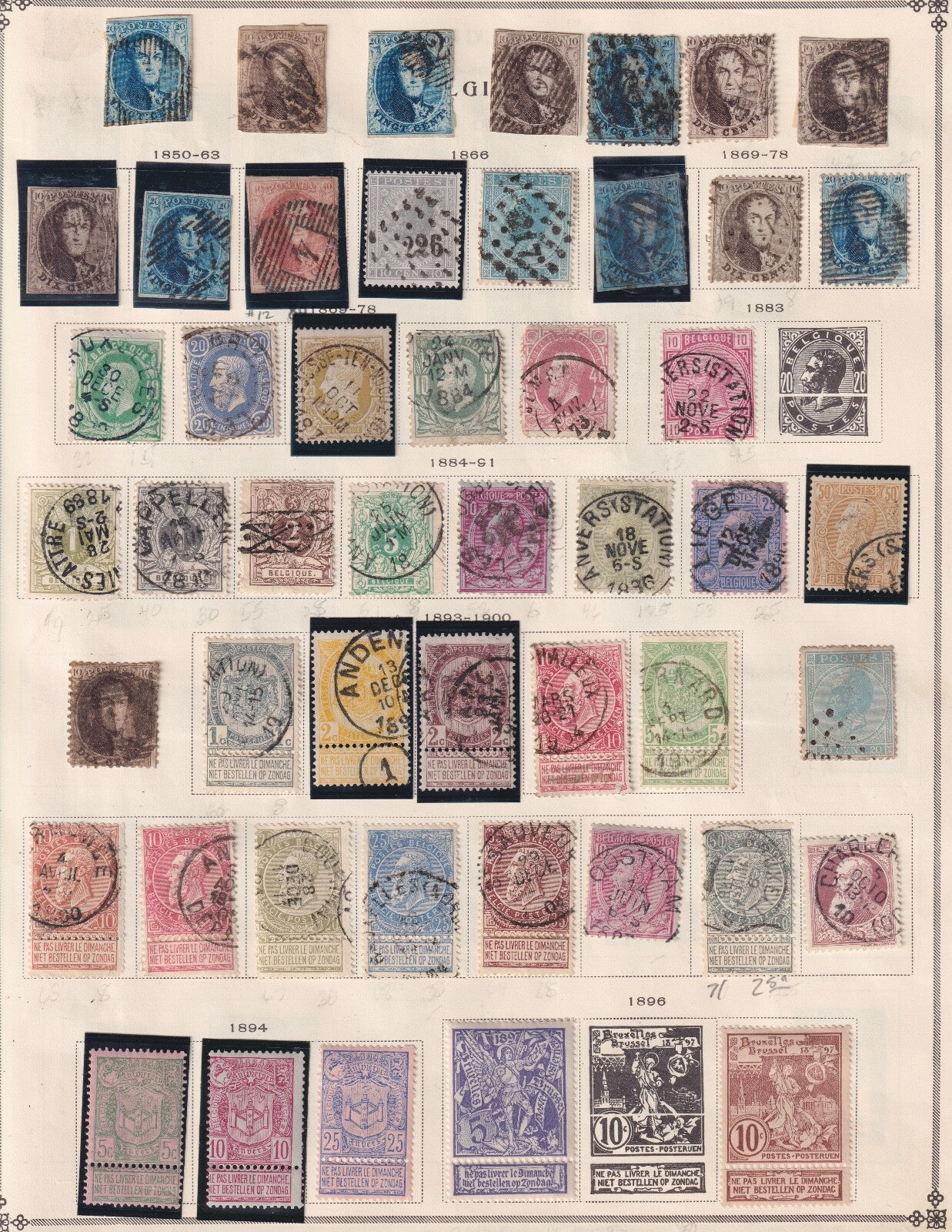 BELGIUM OLD STRONG COUNTRY COLLECTION ON ALBUM PAGES MINT AND USED BIN AAD