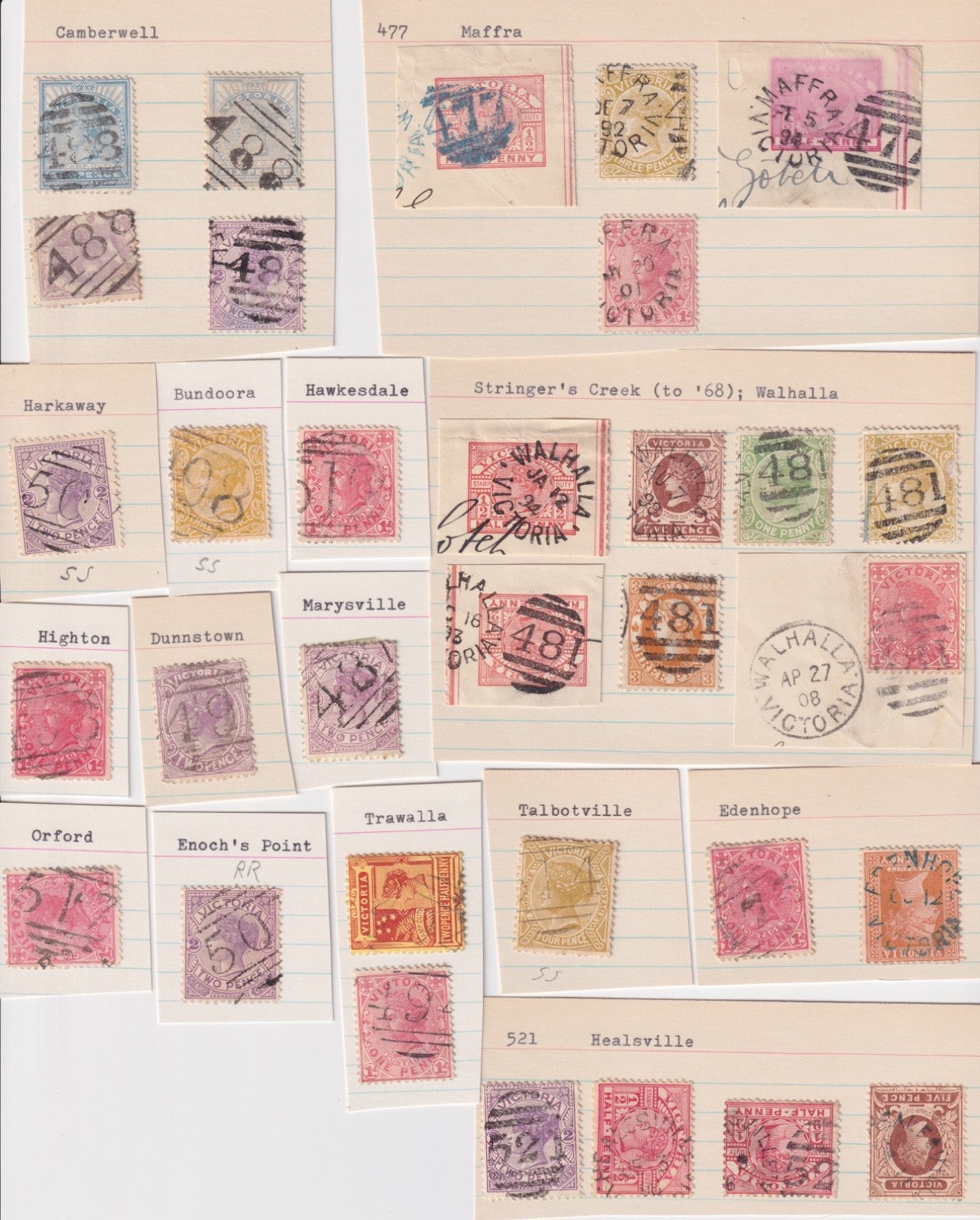 AUSTRALIA VICTORIA CAMBERWELL MAFRA WALHALLA HEALSVILLE HARKAWAY BUNDORRA M064