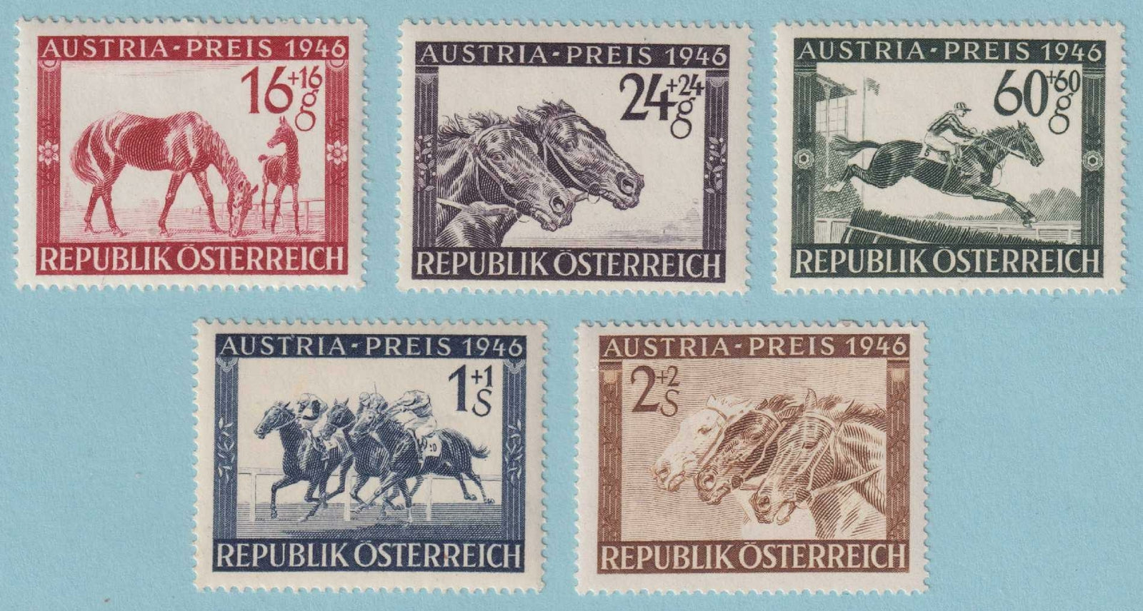 AUSTRIA B179 - B183 SEMI-POSTALS  MINT HINGED OG * NO FAULTS VERY FINE! - V027