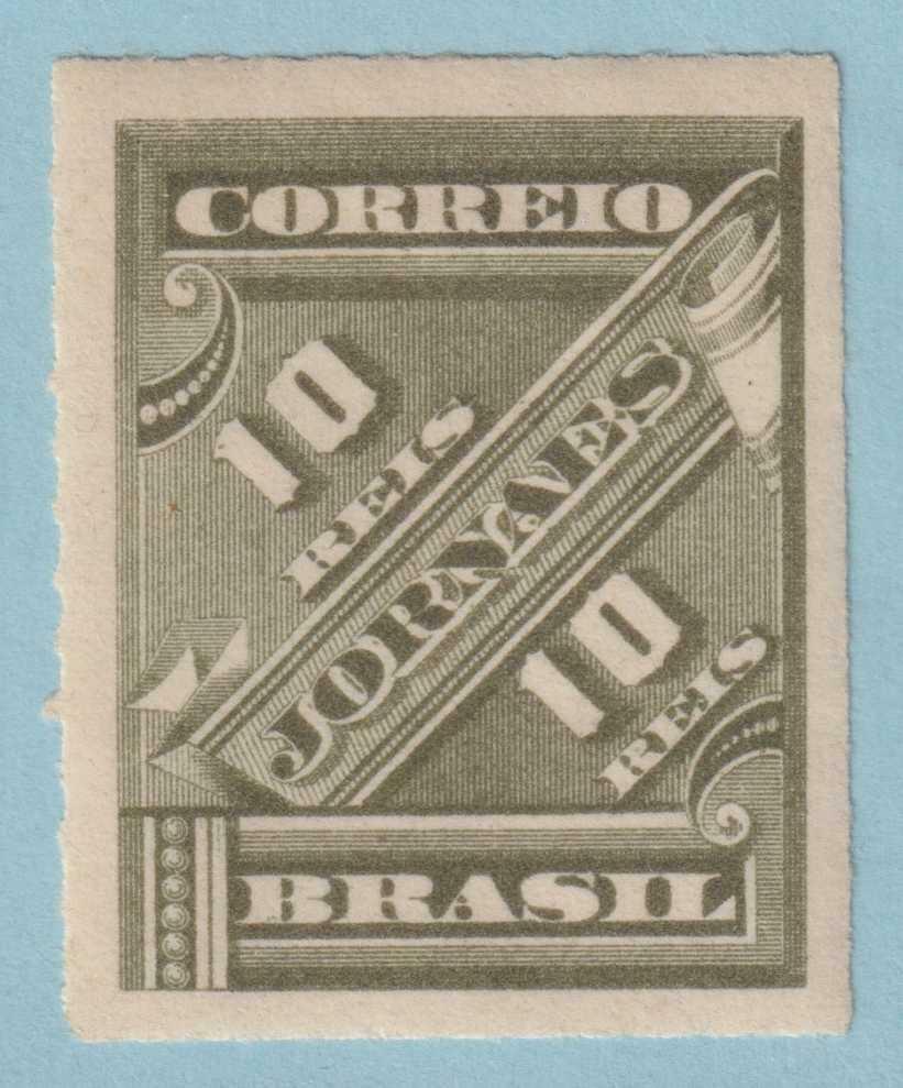 BRAZIL P10 NEWSPAPER STAMP  MINT HINGED OG * NO FAULTS EXTRA FINE! - GQF