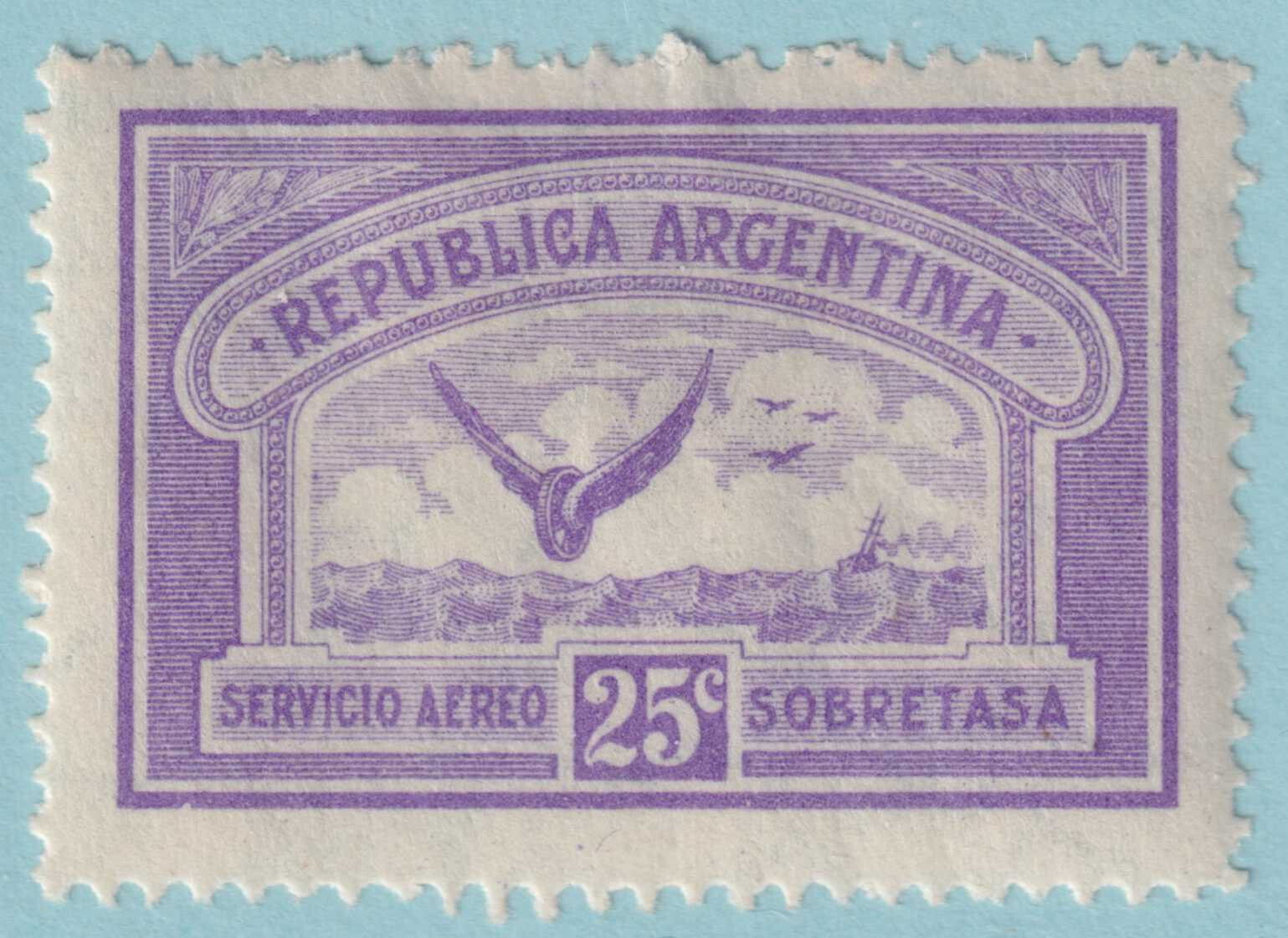 ARGENTINA C7 AIRMAIL  MINT HINGED OG * NO FAULTS VERY FINE! - KZD