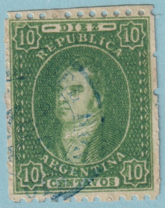 ARGENTINA 12  1864  RIVADAVIA USED NO FAULTS VERY FINE   QVL