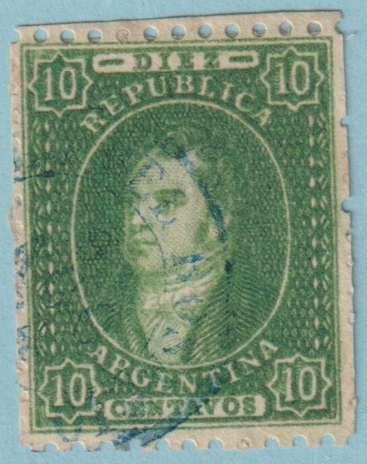 ARGENTINA 12  1864  RIVADAVIA USED NO FAULTS VERY FINE   QVL