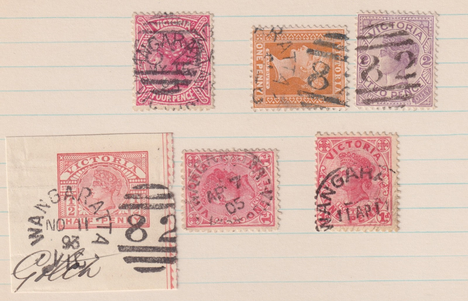 AUSTRALIA VICTORIA WANGARATTA HEIDELBERG WINCHELSEA  POSTMARK CANCELS M043