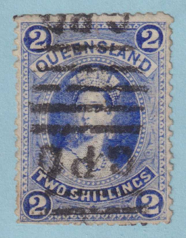 AUSTRALIAN STATES - QUEENSLAND 74  USED - SHORT PERFS - VERY FINE! - DKN