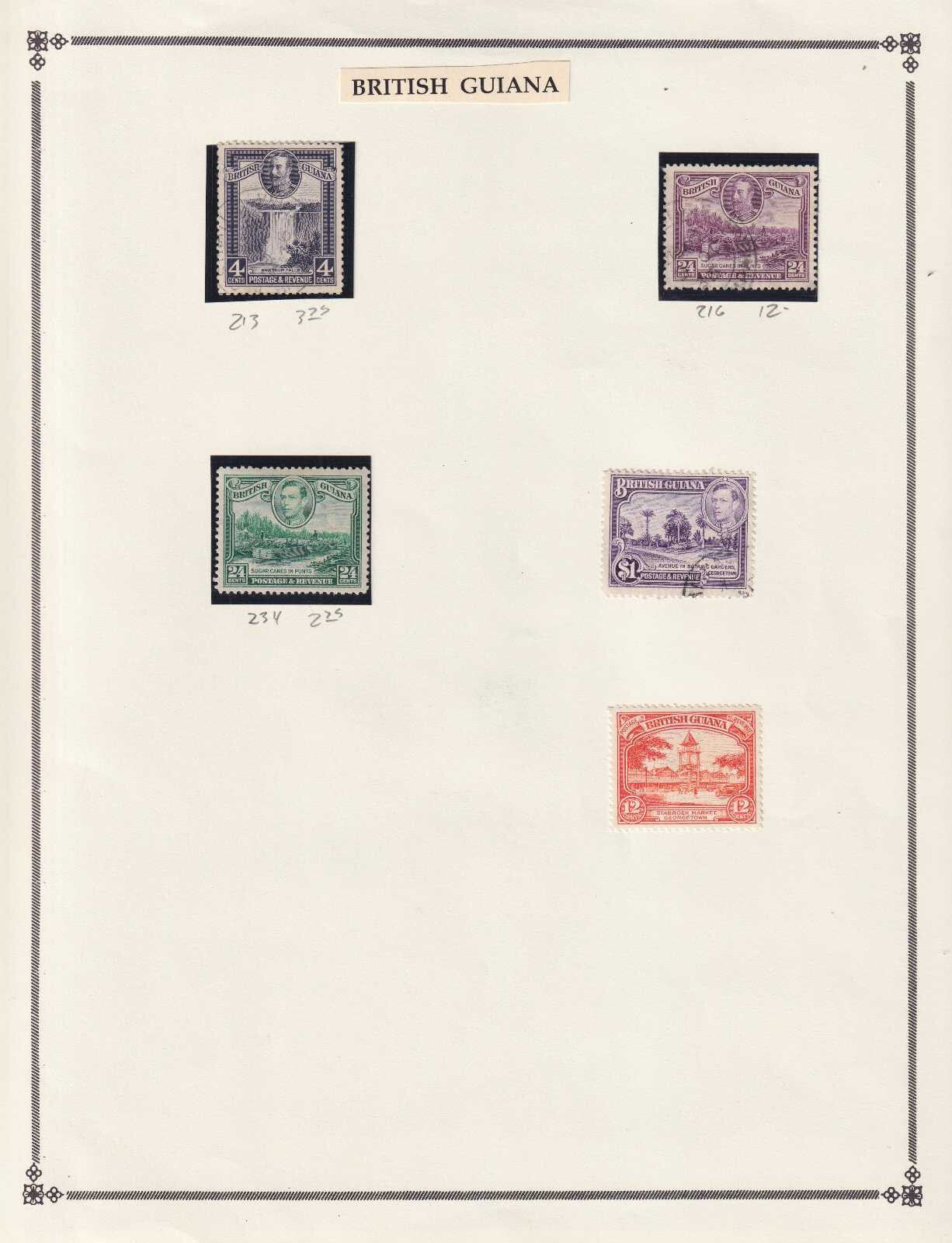 BRITISH GUIANA - MINT AND USED COLLECTION REMOVED FROM ALBUM PAGES - M558