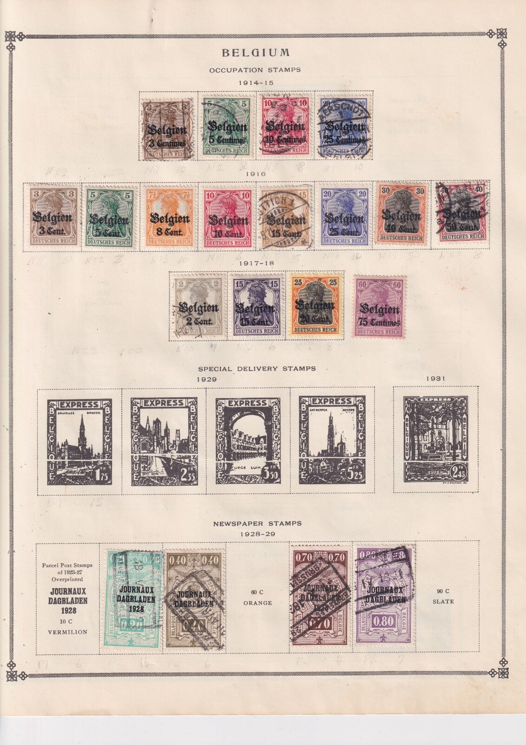 BELGIUM OLD STRONG COUNTRY COLLECTION ON ALBUM PAGES MINT AND USED BIN AAD