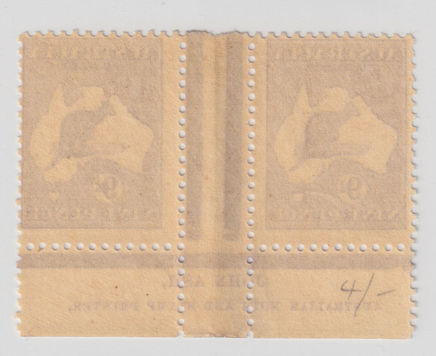 AUSTRALIA 50 MARGIN PAIR  MINT NEVER HINGED OG ** NO FAULTS VERY FINE! - S919
