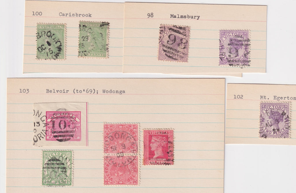 AUSTRALIA VICTORIA  CARISBROOK  MALMSBURY WODONGA MT EGERT POSTMARK CANCEL M046