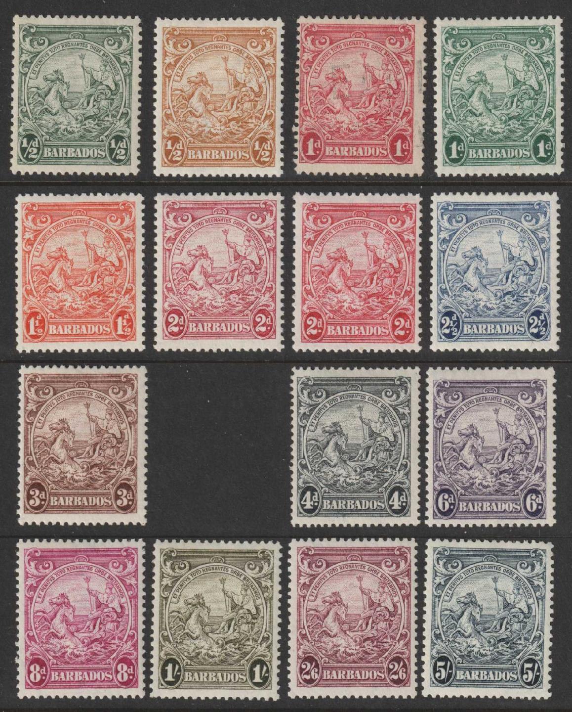 BARBADOS 193 - 201A  MINT HINGED OG * SHORT SET NO #197A - VERY FINE! - S323