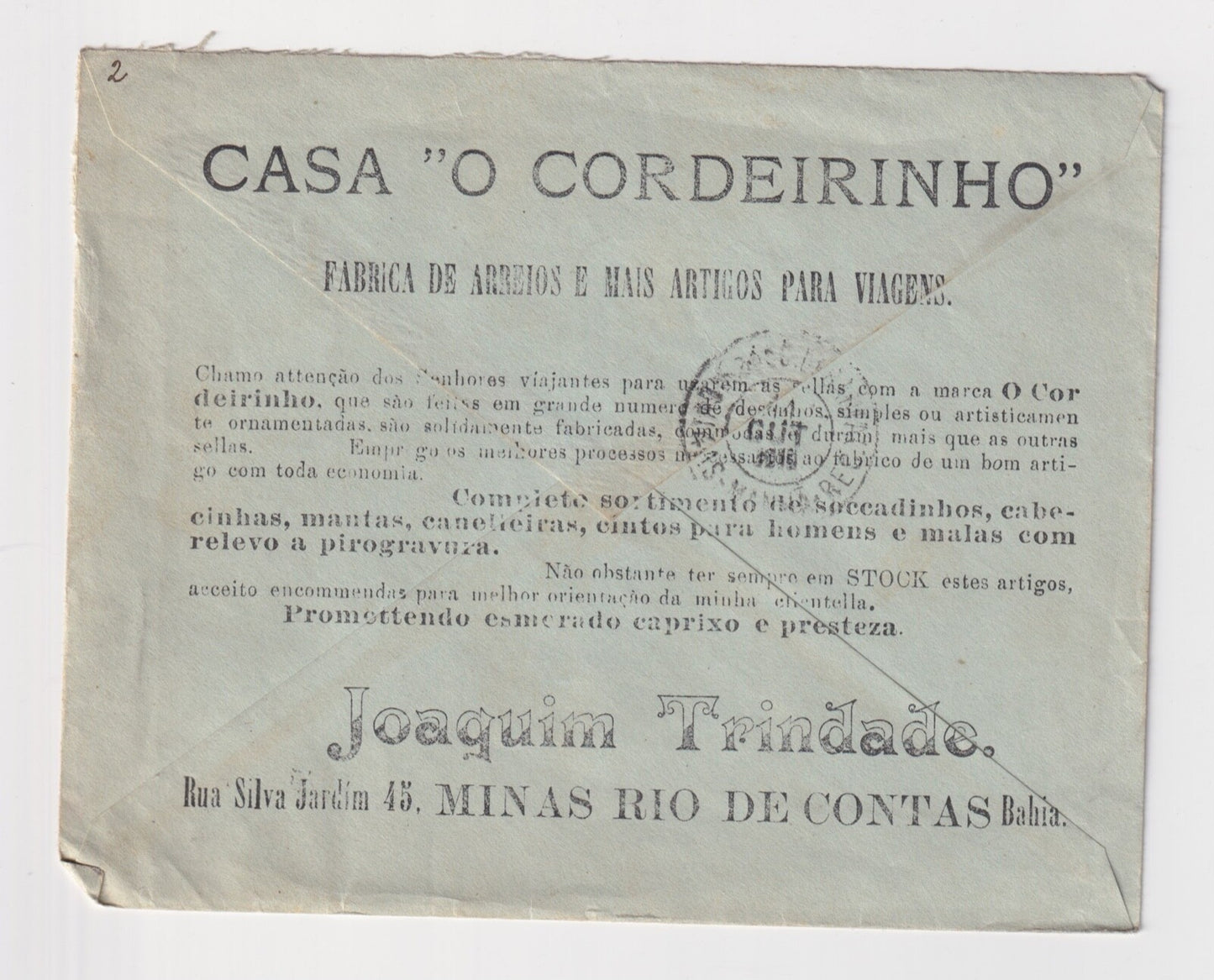 BRAZIL TO OHIO 1915 ADVERTISING COVER  WOW! E10