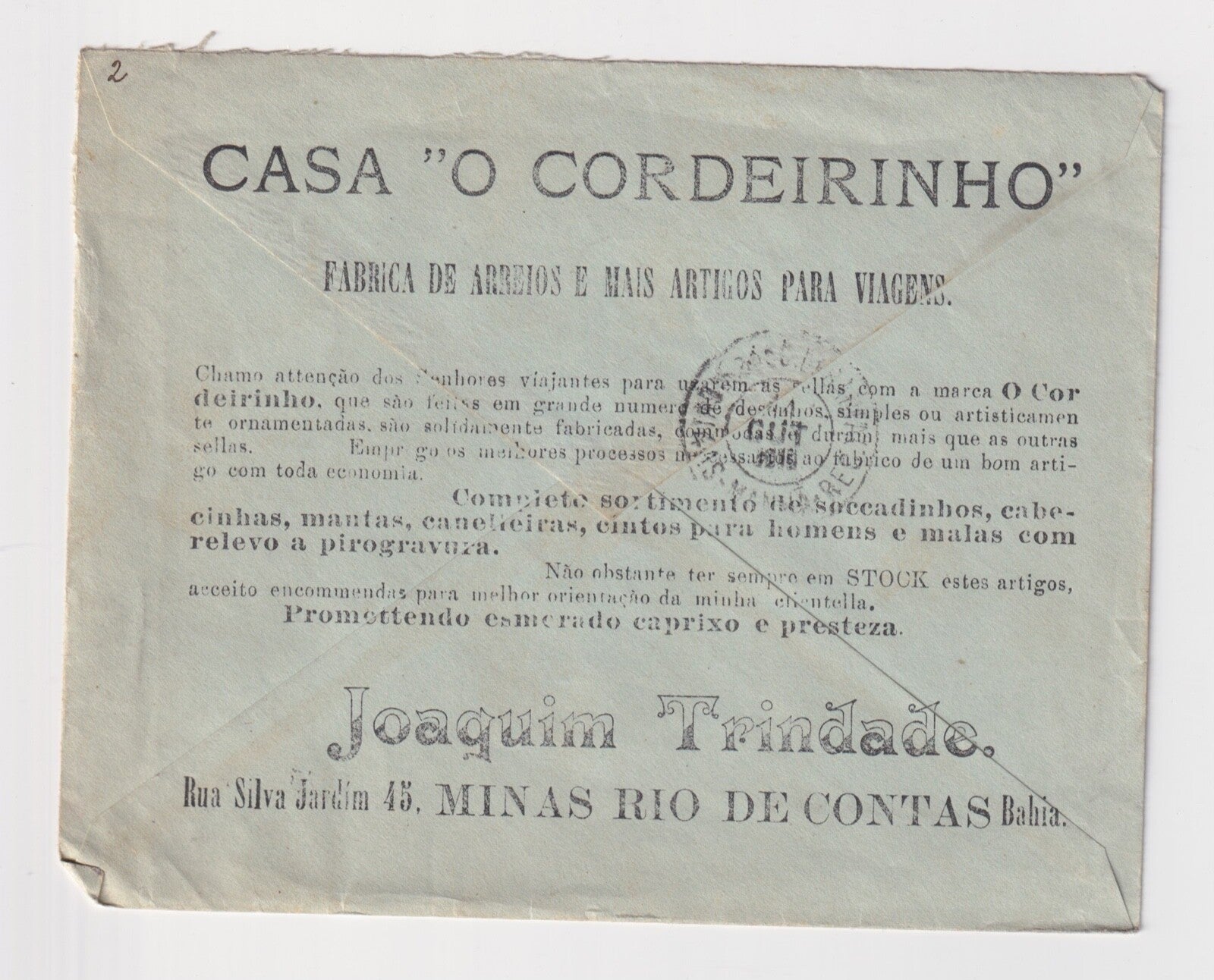 BRAZIL TO OHIO 1915 ADVERTISING COVER  WOW! E10
