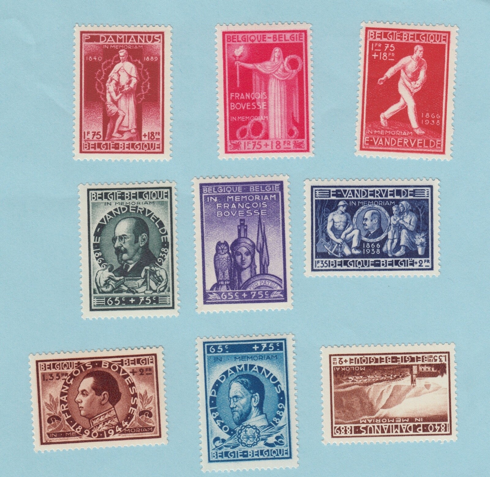 BELGIUM B417 - B425  MINT NEVER HINGED OG ** NO FAULTS EXTRA FINE! - T691