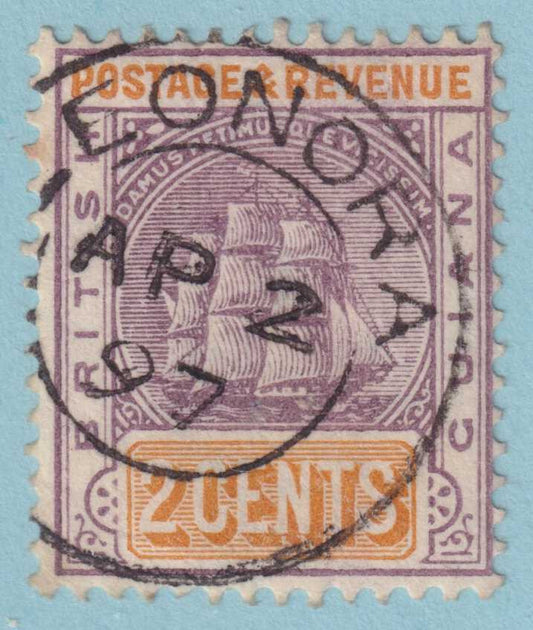 BRITISH GUIANA 132  USED - "LEONORA" CANCEL - NO FAULTS VERY FINE! - ODN