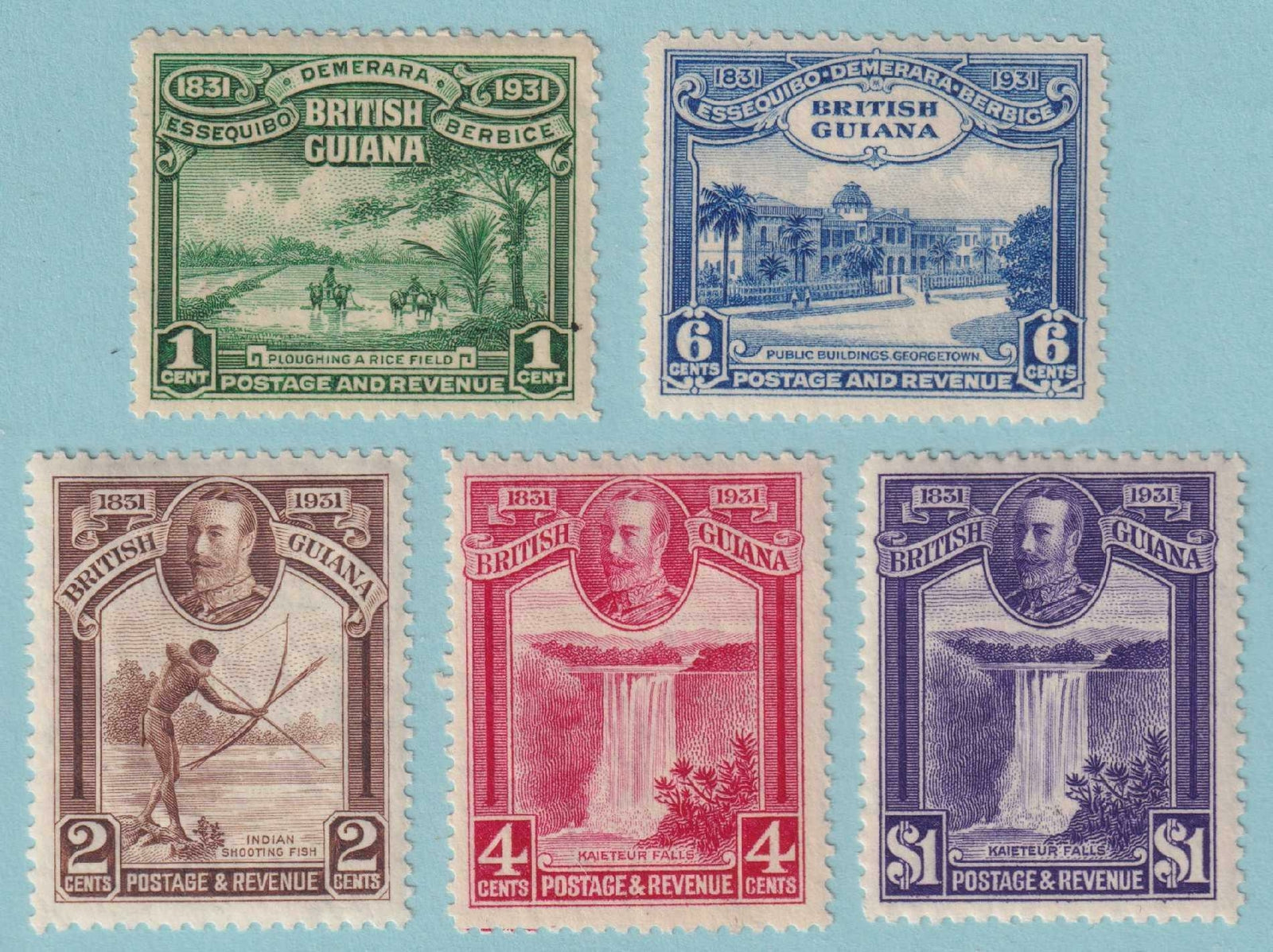 BRITISH GUIANA 205 - 209  MINT HINGED OG * NO FAULTS VERY FINE! - X122