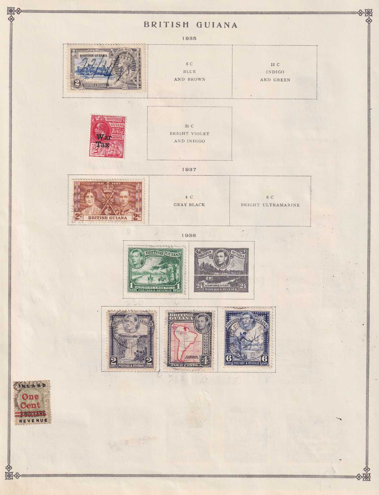 BRITISH GUIANA - MINT AND USED COLLECTION REMOVED FROM ALBUM PAGES - M558