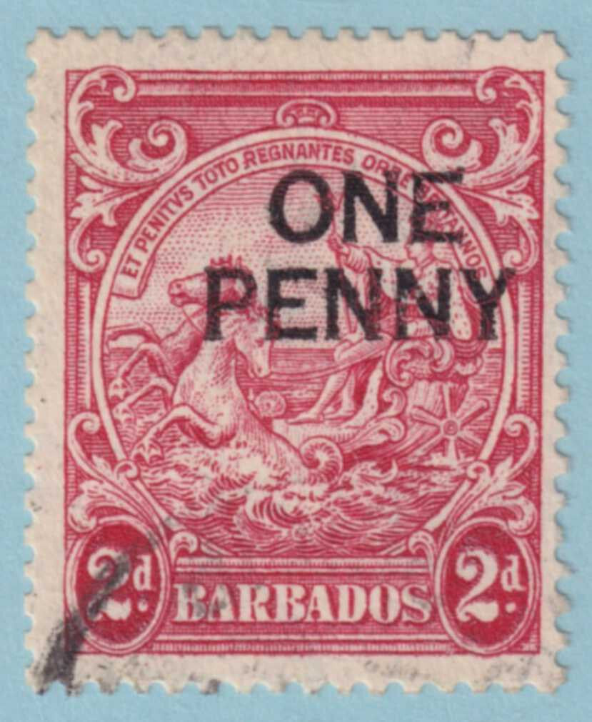 BARBADOS 209b  USED - PERF 13.5 X 13 - NO FAULTS VERY FINE! - SNL