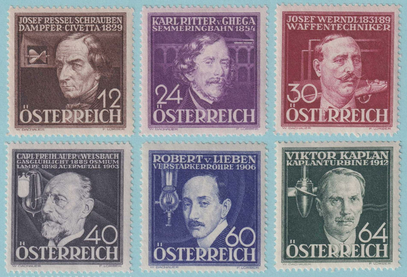 AUSTRIA B146 - B151 SEMI-POSTALS  MINT NEVER HINGED OG ** VERY FINE! - X503