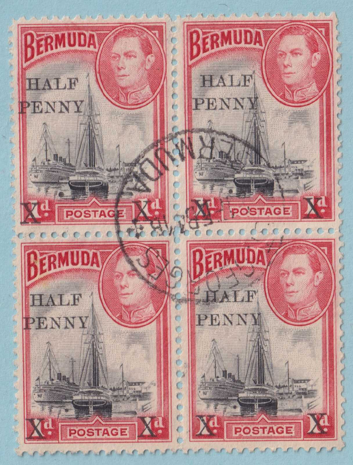 BERMUDA 129  USED BLOCK OF FOUR - NO FAULTS VERY FINE! - M894