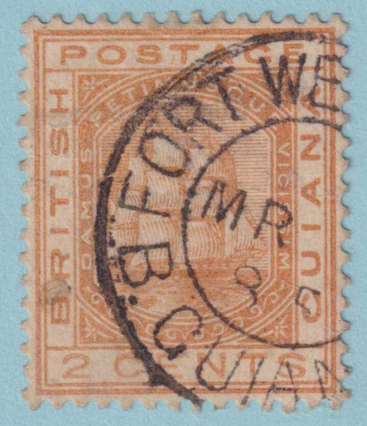 BRITISH GUIANA 108 USED - "FORT WELLINGTON"  CANCEL - NO FAULTS VERY FINE! - FWO