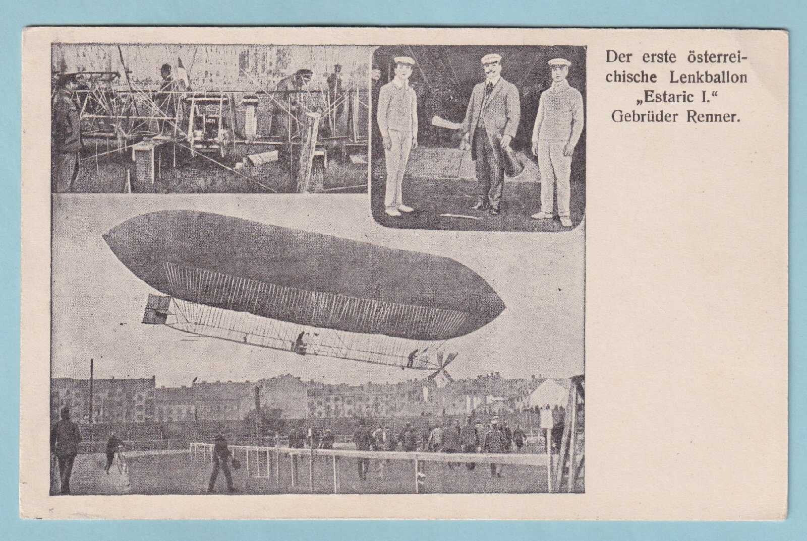 AUSTRIA UNUSED 1ST STEERABLE BALLOON ESTARIC  RENNER BROTHERS 1911  L B234