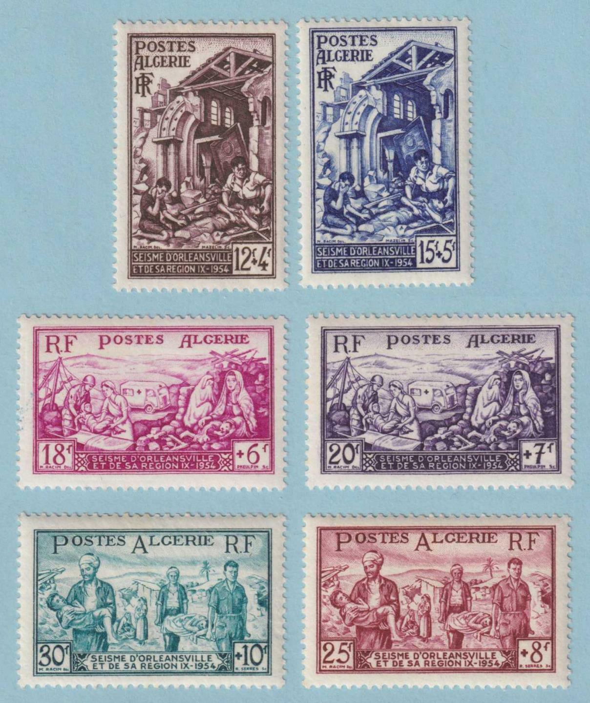 ALGERIA B76 - B81 SEMI-POSTALS  MINT NEVER HINGED OG ** SIGNED ON BACK - V388