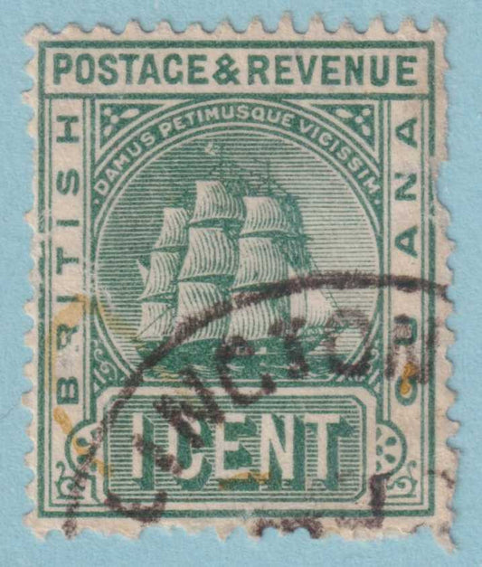 BRITISH GUIANA 160 USED - "FORT WELLINGTON"  CANCEL - PERF FAULTS - RDK