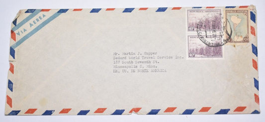ARGENTINA AIRMAIL COVER TO  MINNEAPOLIS MN