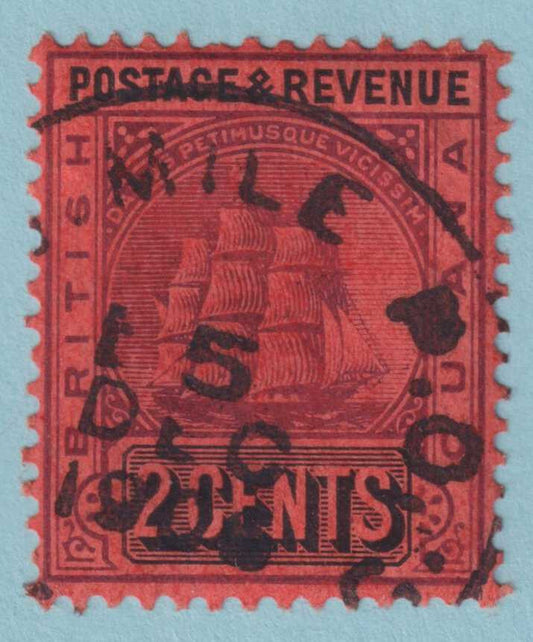 BRITISH GUIANA 161  USED - "XV MILE P.O."  CANCEL - NO FAULTS VERY FINE! - ZLP