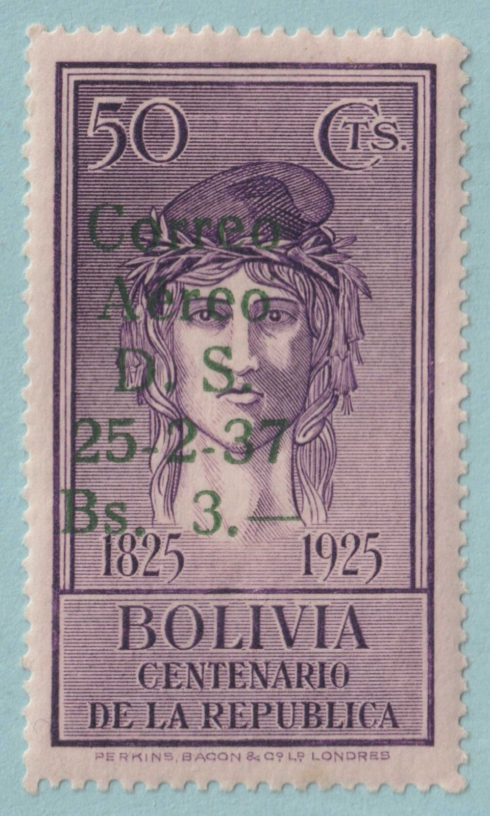 BOLIVIA C59 MINT HINGED OG* NO FAULTS VERY FINE! AIRMAIL NVS