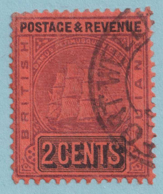 BRITISH GUIANA 134 USED - "FORT WELLINGTON"  CANCEL - NO FAULTS VERY FINE! - MIB