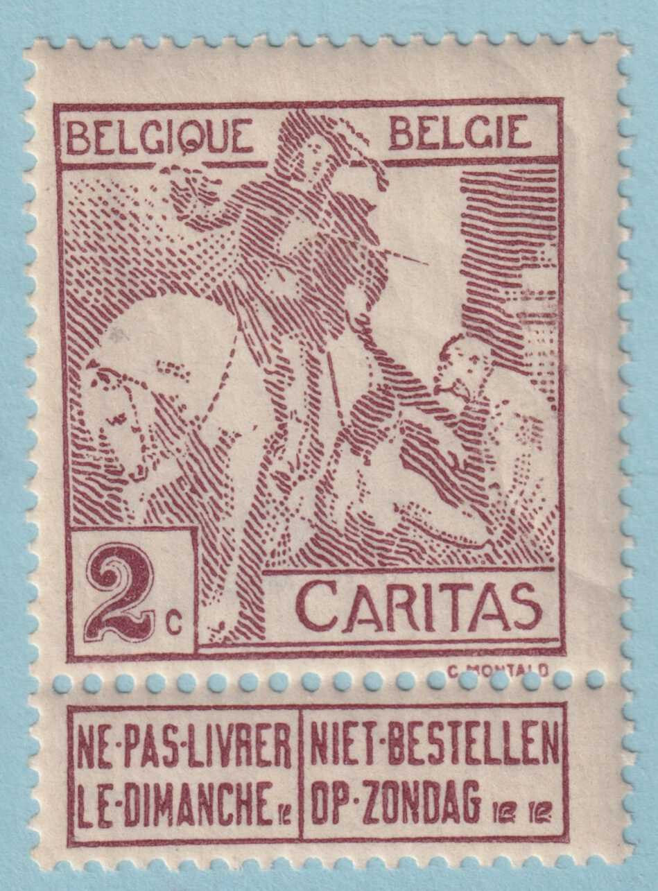 BELGIUM B2 SEMI-POSTAL  MINT NEVER HINGED OG ** NO FAULTS VERY FINE! - JES